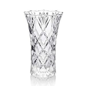 Mikasa Saturn Crystal Vase 9.25 Inch Faceted Diamond Cut Fluted Rim